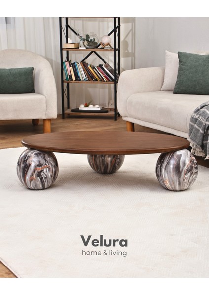 Modern Orta Sehpa & Küre Sehpa & Top Sehpa & Oval Ceviz Mdf & Dune fiyatları