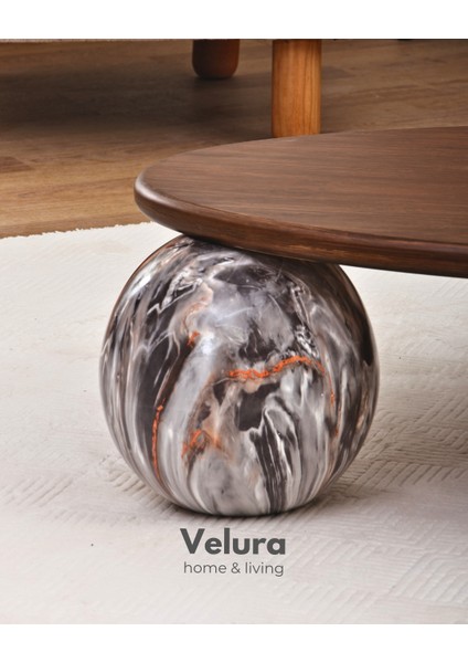 Modern Orta Sehpa & Küre Sehpa & Top Sehpa & Oval Ceviz Mdf & Dune modelleri