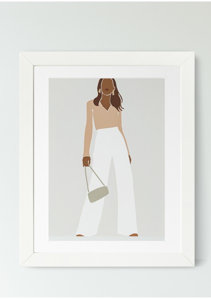 Urban Poise Dikey Çerçeveli Kanvas Tablo – Modern Minimal Kadın Figürlü Sanatsal Poster (25x30 cm) fiyatları