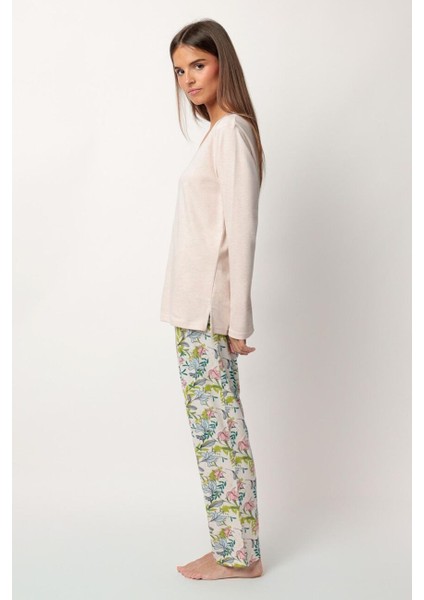 63346 Pembe Çiçek Desenli Pijama Takımı fiyatları