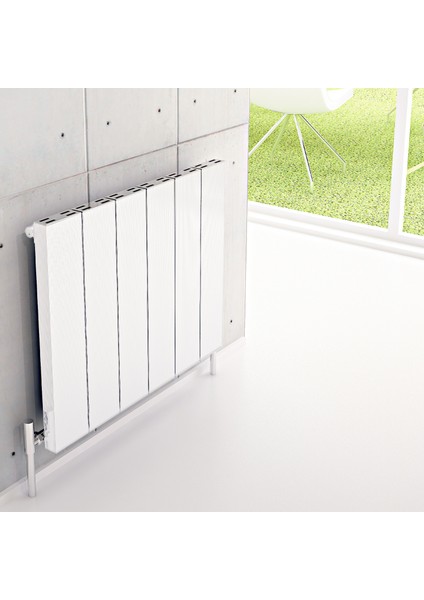 Elvıno 0960*0620*05/RAL 9016 Kumlu Beyaz/standart Bağlantı (Iki Yan Alt-Üst Çapraz)/alüminyum Radyatör