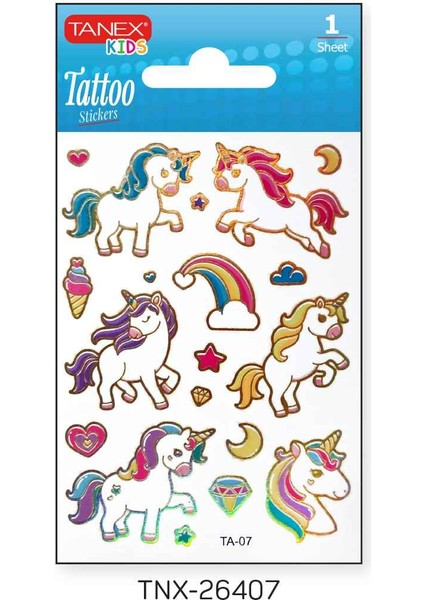 7,5X10,5MM Unicorn Mini Tatoo Etiket TNX-26407
