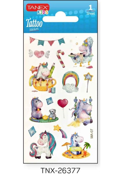 7X12MM Unicorn Simli Mini Tatoo TNX-26377