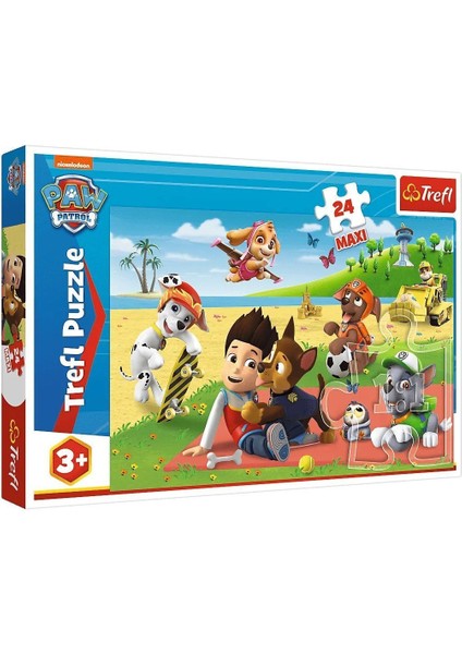 PUZZLE-14346 Paw Patrol 24 Parça Maxi Çocuk Puzzle -Vardem