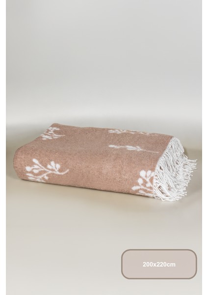 Nadia Battaniye Çift Kişilik Pamuklu (200X220 Cm) Taş