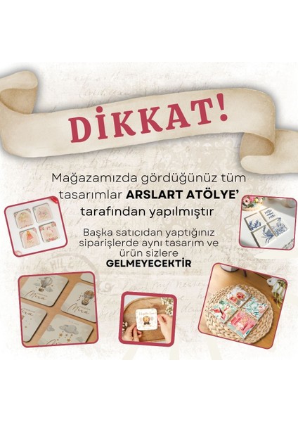 Kırmızı Turna Kuşu ve Tropikal Desenli Doğal Taş Bardak Altlığı, Lüks Ev Dekoru, Yılbaşı Hediyesi, 4’lü modelleri