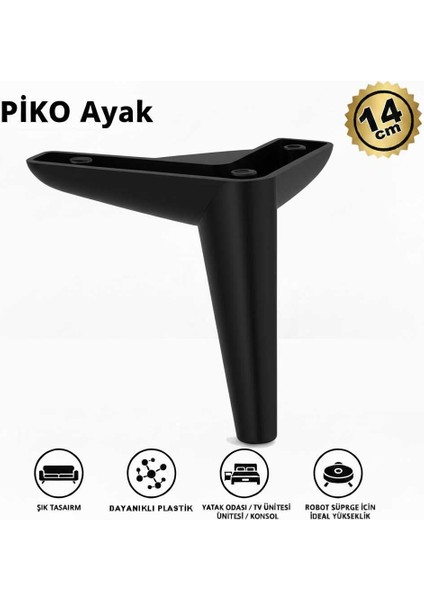 Piko 14 cm (8 Adet) Koltuk Baza Dolap Tv Ünitesi Yatak Odası Konsol Çocuk ve Genç Odası Ayağı fiyatları