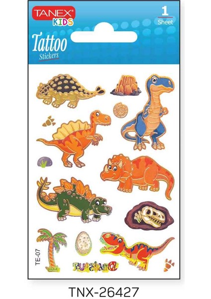 7,5X10,5MM Dinazor Mini Tatoo Etiket TNX-26427