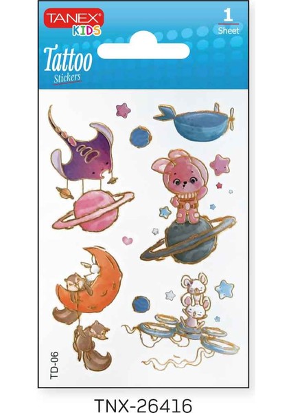 7,5X10,5MM Gezegen-Uzay Mini Tatoo TNX-26416