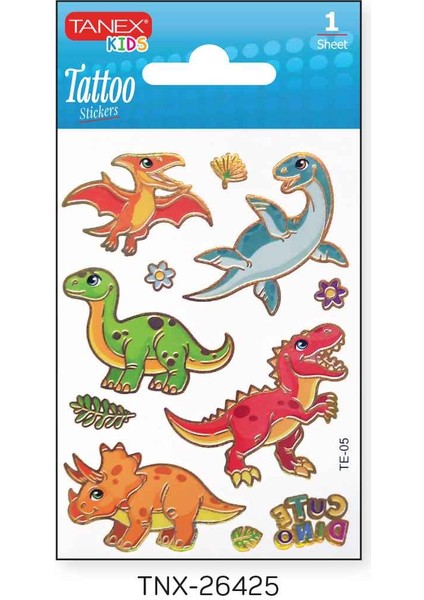 7,5X10,5MM Dinazor Mini Tatoo Etiket TNX-26425