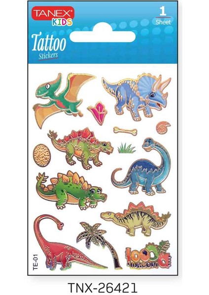 7,5X10,5MM Dinazor Mini Tatoo Etiket TNX-26421