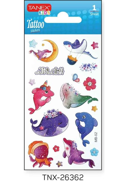 7X12MM Deniz Hayvanları Tatoo TNX-26362