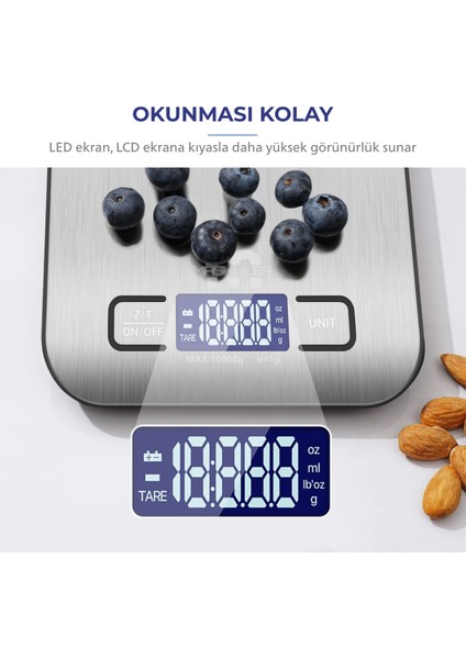 MSK-5000 Dijital Mutfak Tartısı – 10KG / 1g Hassasiyet, Suya Dayanıklı Paslanmaz Çelik Ön Panel, 2 Yıl Garantili Hassas Terazi, LED Ekran, Birim Seçimi, Otomatik Sıfırlama fırsatları