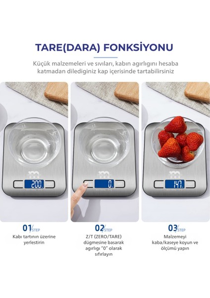MSK-5000 Dijital Mutfak Tartısı – 10KG / 1g Hassasiyet, Suya Dayanıklı Paslanmaz Çelik Ön Panel, 2 Yıl Garantili Hassas Terazi, LED Ekran, Birim Seçimi, Otomatik Sıfırlama indirimleri