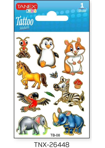 7,5X10,5MM Safari Mini Tatoo Etiket TNX-26448