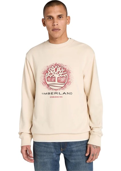 Front Seasonal Tree Logo Graphic Crewnec