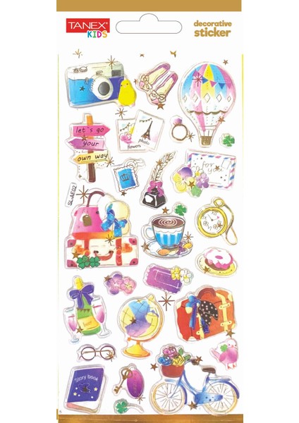 Decorative Sticker-20 Puffy Etiketi TNX-5019