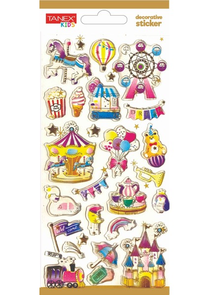 Decorative Sticker-18 Puffy Etiketi TNX-5017