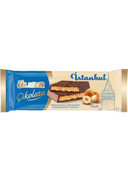 Çikolata Istanbul Fındıklı Dolgulu, Çıtır Kadayıflı ve Baklavalı Çikolata 93 gr x 36 Adet fiyatları