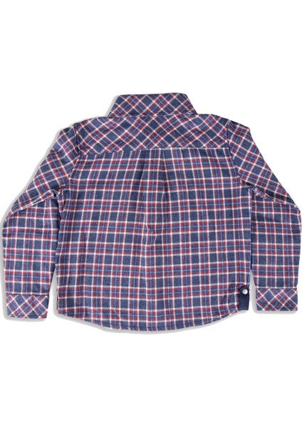 Pamuklu Pötikare Ekose Kışlık Erkek Çocuk Gömlek Lacivert indirimleri