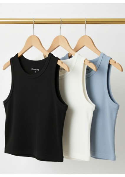 Bumerang Kadın Kaşkorse Kumaş Askılı Crop 3'lü