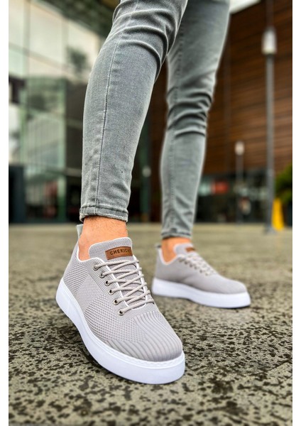 Bağcıklı Triko Kumaş Erkek Spor Ayakkabı Antrasit