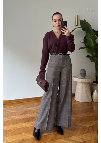 Premium Kemerli Triko Hırka- Vişne indirimleri