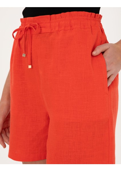 Kadın Kırmızı Comfort Fit Bermuda Şort 50306492-VR030 indirimleri