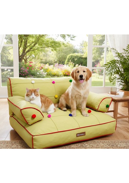 Lüx Kedi Köpek Koltuk- Çocuk Koltuk- Pon Ponlu Koltuk- Gabardin Kumaş -Kedi Köpek Yatak fiyatları