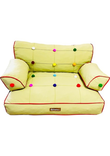 Lüx Kedi Köpek Koltuk- Çocuk Koltuk- Pon Ponlu Koltuk- Gabardin Kumaş -Kedi Köpek Yatak modelleri