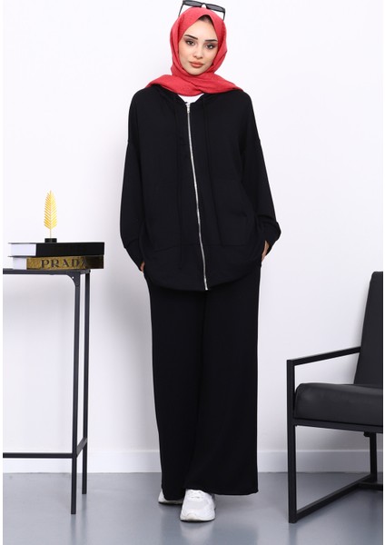 Siyah Önü Kısa Arkası Uzun Tunik Pantolonlu Takım fiyatları