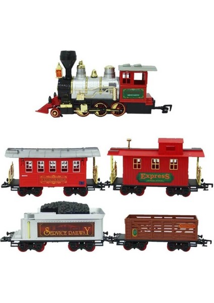 1555 Klasik Tren Seti Sesli ve Işıklı 35 Parça Kız Erkek Çocuk Oyuncak Eğitici Oyuncaklar fırsatları
