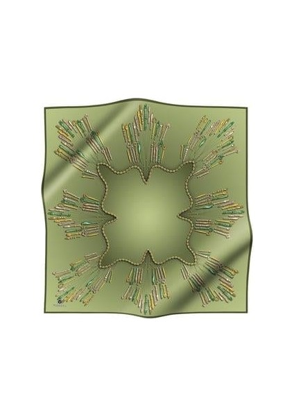 Tivil Ipek Eşarp 61009 - 13 - 0037 Yeşil Soyut Desen fiyatları