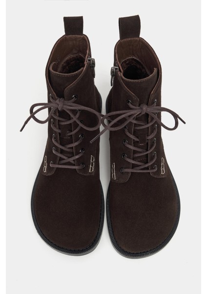 Soul Kahve Süet Hakiki Deri Bağcık Detaylı Düz Taban Kadın Bot fırsatları