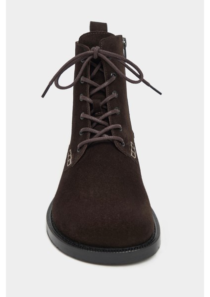 Soul Kahve Süet Hakiki Deri Bağcık Detaylı Düz Taban Kadın Bot indirimleri