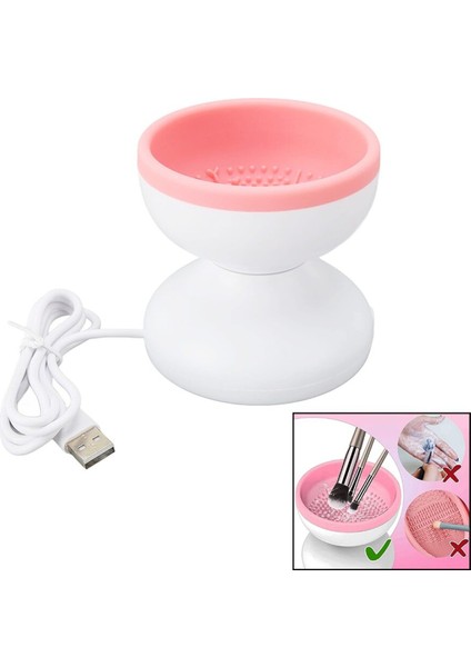 Makeup Brush Cleaner Makyaj Fırça Temizleme Makinesi Usb Çalışma - Silikon Tırtıklı Hazne (4915)