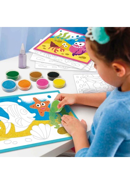Deniz Hayvanları Desenli Kum Boyama Seti Kız Erkek Çocuk Oyuncak Eğitici Oyuncaklar modelleri