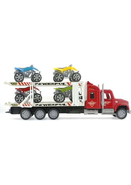 Sürtmeli Atv Taşıyan Kırmızı Tır Kız Erkek Çocuk Oyuncak Eğitici Oyuncaklar indirimleri