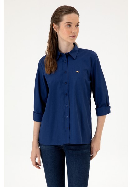 Kadın Indigo Gömlek Desenli 50316699-VR028 modelleri