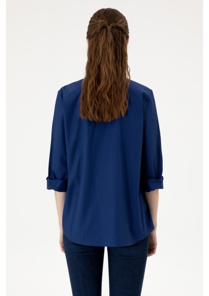 Kadın Indigo Gömlek Desenli 50316699-VR028 indirimleri