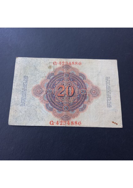 Escoines 3996368F55D79D7D7A 1914 Almanya Berlin O.423 Serisi 20 Mark Çt+ fiyatları