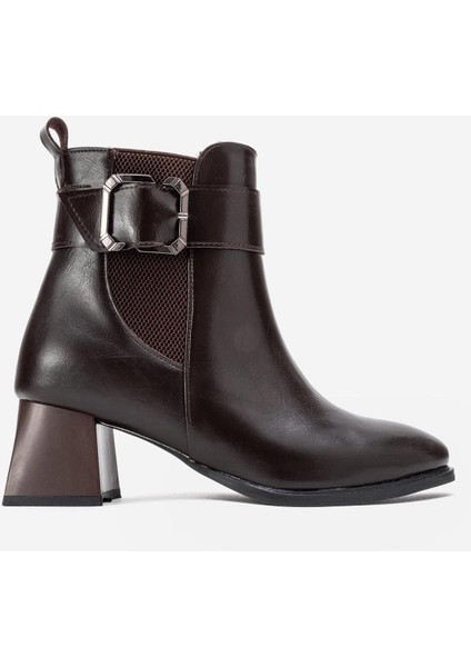 Sade Streçli Topuklu Bot KAHVE CİLT fiyatları