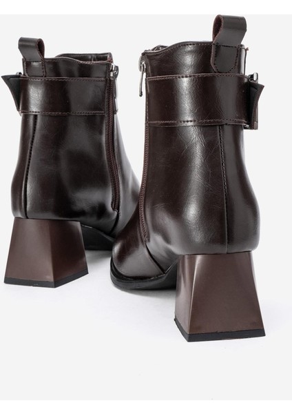 Sade Streçli Topuklu Bot KAHVE CİLT fırsatları