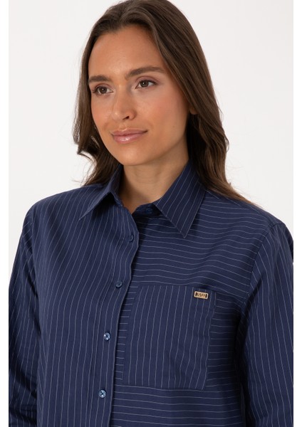 Kadın Indigo Gömlek Desenli 50316387-VR028 fiyatları