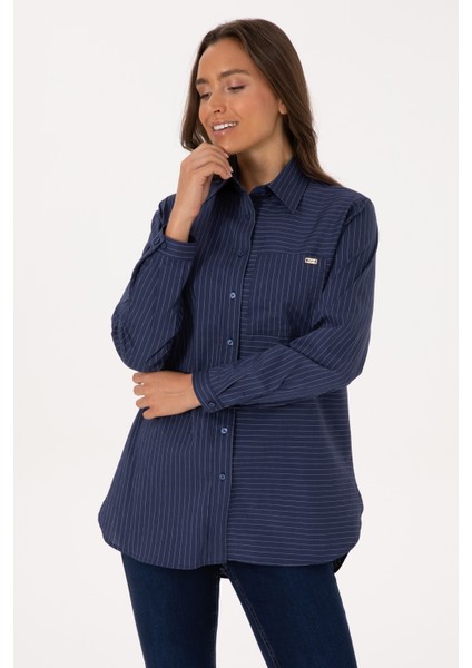Kadın Indigo Gömlek Desenli 50316387-VR028 modelleri