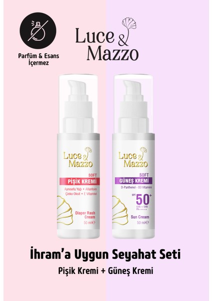 Kokusuz Ihrama Uygun Seyahat Seti Güneş Kremi, Pişik Kremi