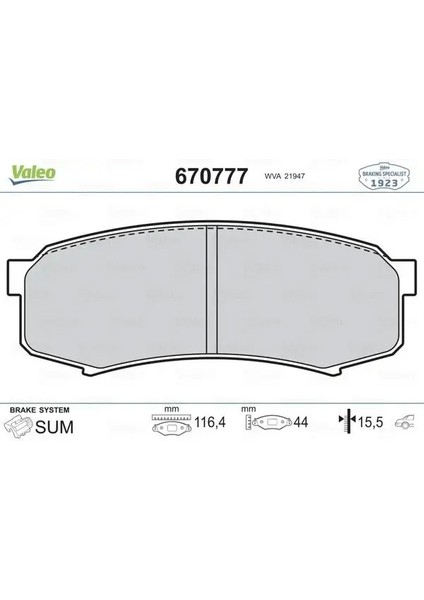 670777 Arka Fren Balatasi 0446560010 0446660010 0446660020