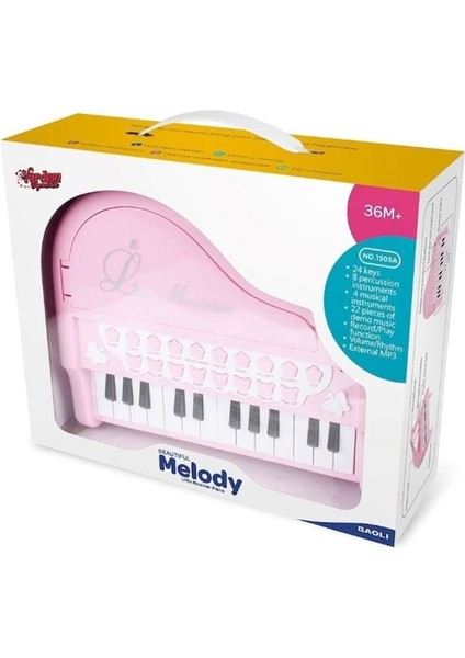 Mikrofonlu 24 Tuşlu Piyano Mp3 (Pembe,siyah,beyaz) Kız Erkek Çocuk Oyuncak Eğitici Oyuncaklar