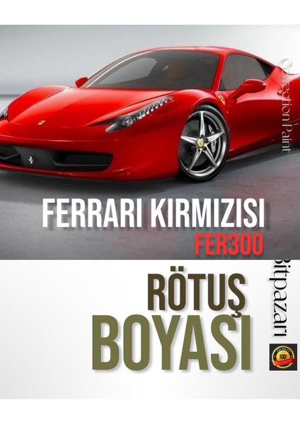Ferrari Kırmızısı - FER300 Uyumlu Premium Taş Izi Çizik Giderici Oto Rötüş Boyası 25ML