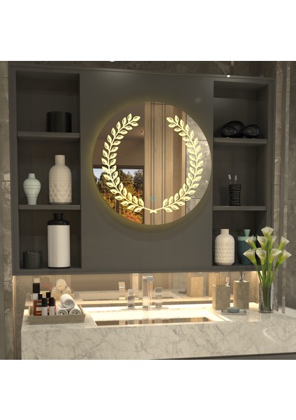Yaprak Desenli LEDLİ Özel Tasarım Ayna indirimleri